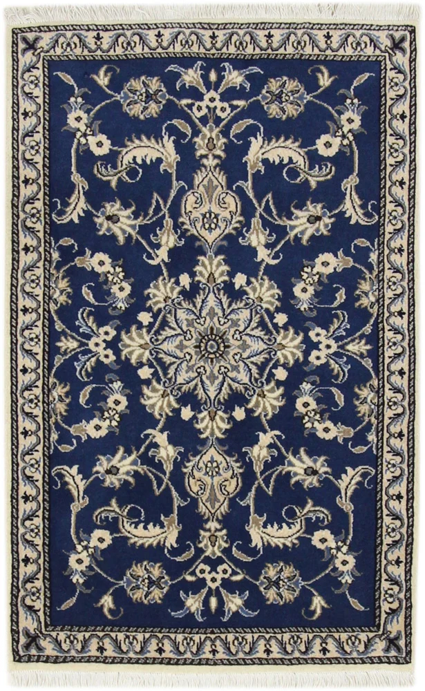 Perserteppich - Nain - 90 x 140 cm - dunkelblau