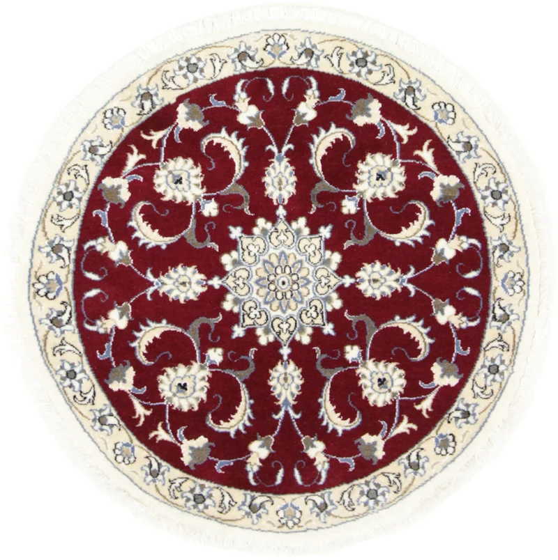 Quadratischer Perser - Nain - 100 x 100 cm - dunkelrot