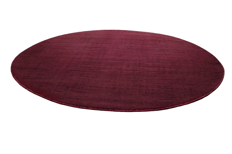 Teppich Rund Bordeaux Rot Kurzflor "Miramonti" Homie Living