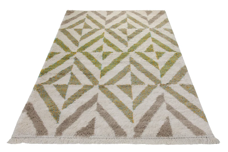 Teppich 160x230 Wohnzimmer Creme Beige Muster