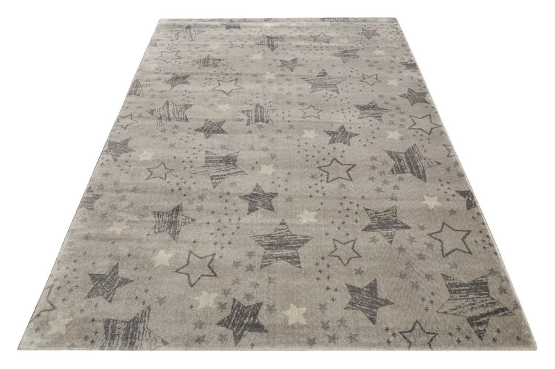 Kinderzimmer Teppich 160x230 Braun Sterne