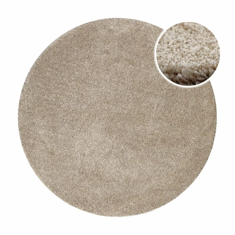 Kurzflorteppich Rund Sand Beige "Nova" WECONhome Basics