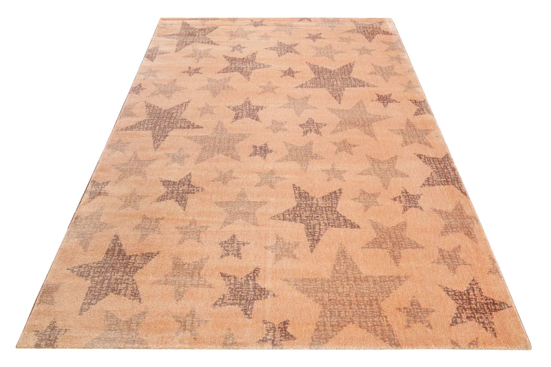 160x230 Teppich Kinderzimmer Orange Sterne