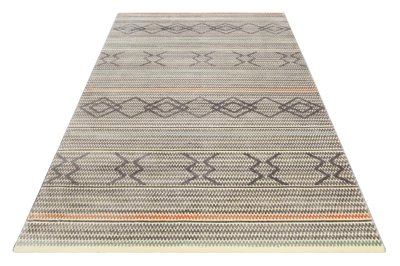 Teppich 160x230 Wohnzimmer Muster Grau Blau
