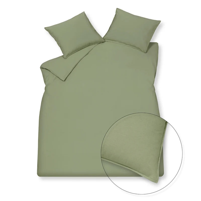 WASHED COTTON kussensloop Smoke Green 60x70 cm