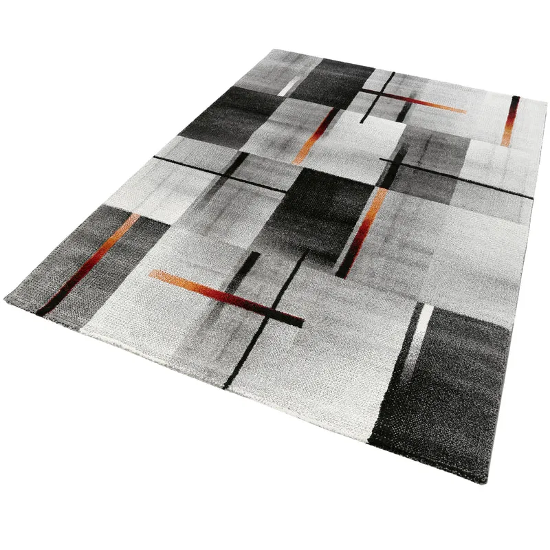 160x230 Teppich Wohnzimmer Anthrazit Grau