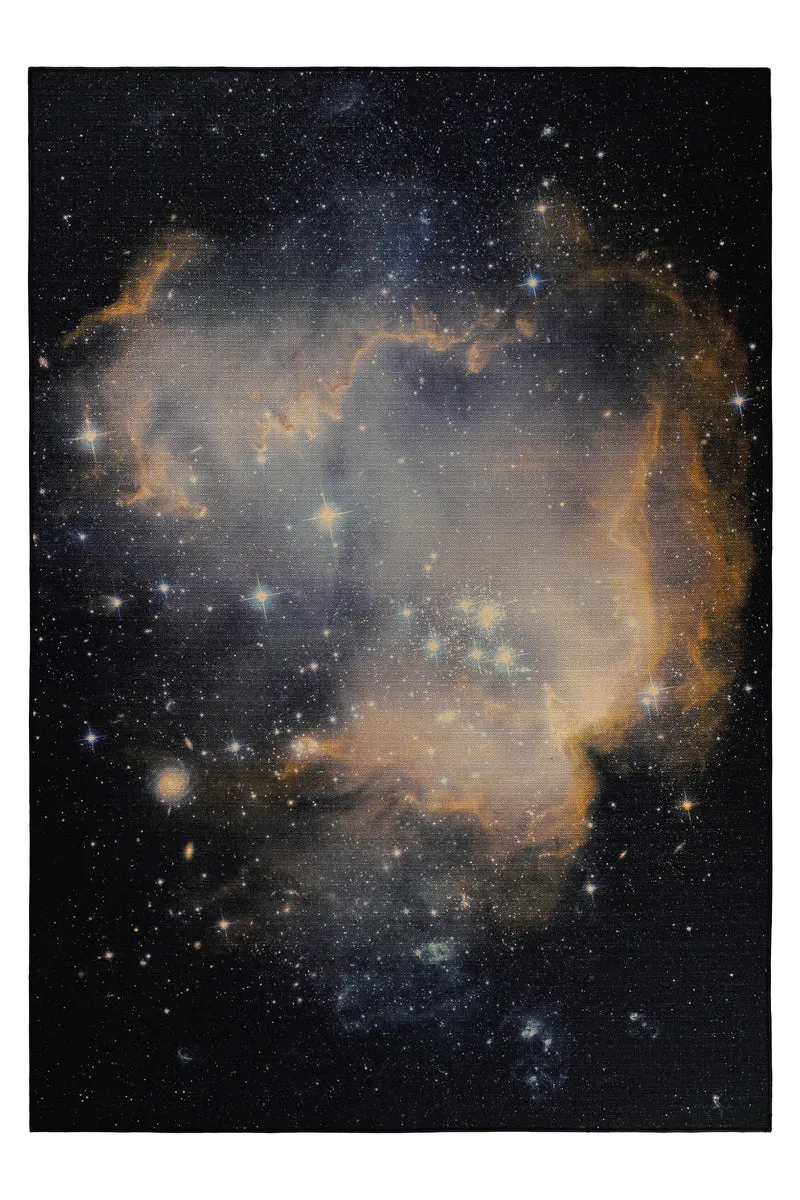 Gewebter Gamerteppich bedruckt Schwarz Multi "Galactic Glow" WECONhome