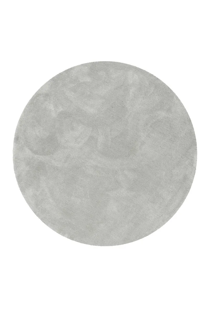 Teppich Rund Hellgrau Hochflor "Emilia" WECONhome Basics