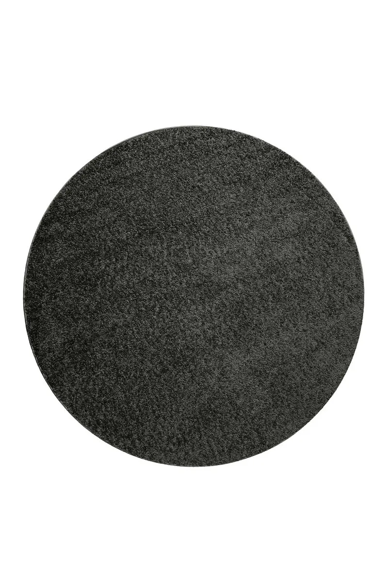 Teppich Rund Anthrazit Hochflor "Greta" WECONhome Basics