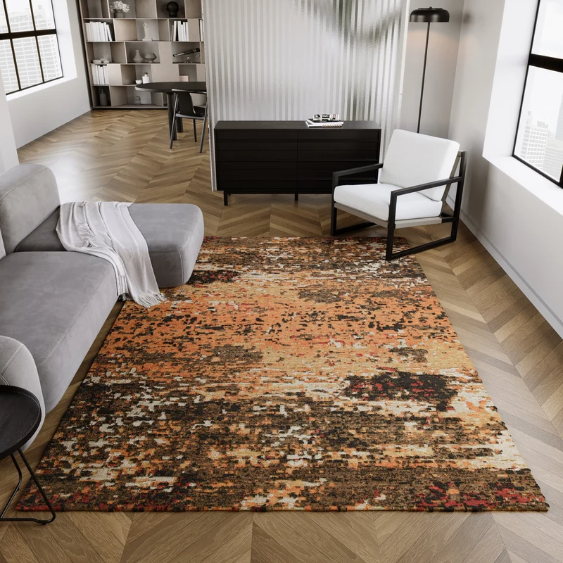 Esprit Kurzflor Teppich Orange aus Wolle "East Village"