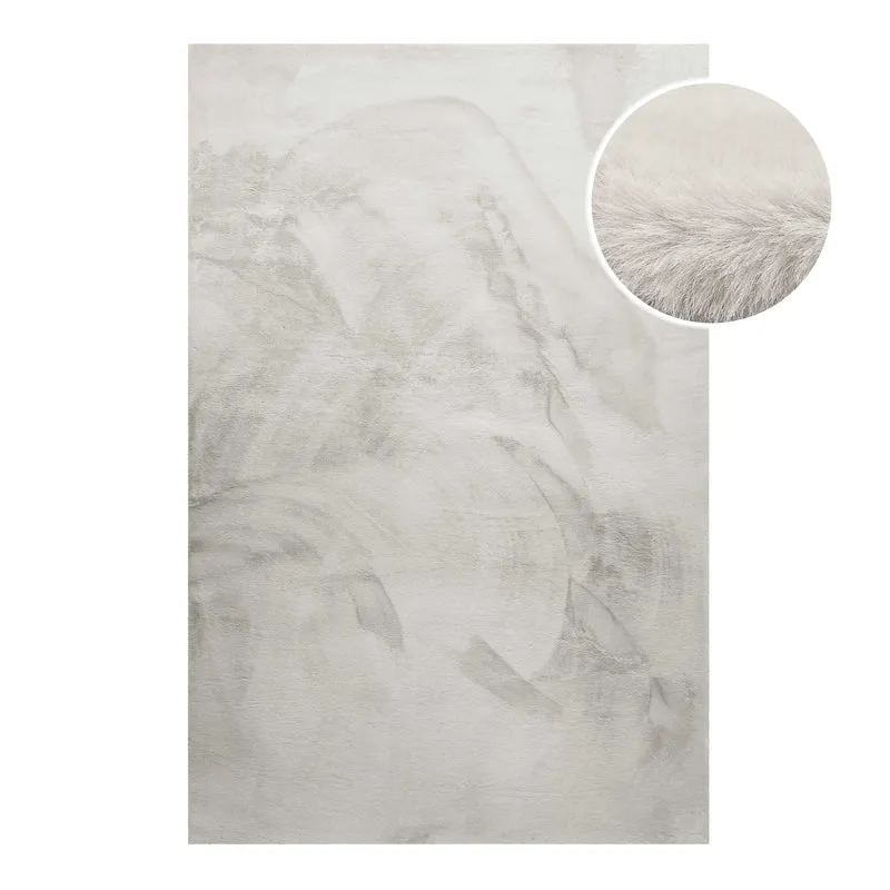 Kunstfell Teppich Beige Grau flauschig und weich "Anna" WECONhome Basics