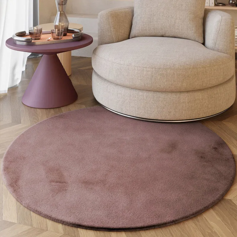 Esprit Teppich Rund Altrosa und sehr flauschig Hochflor "Alice"