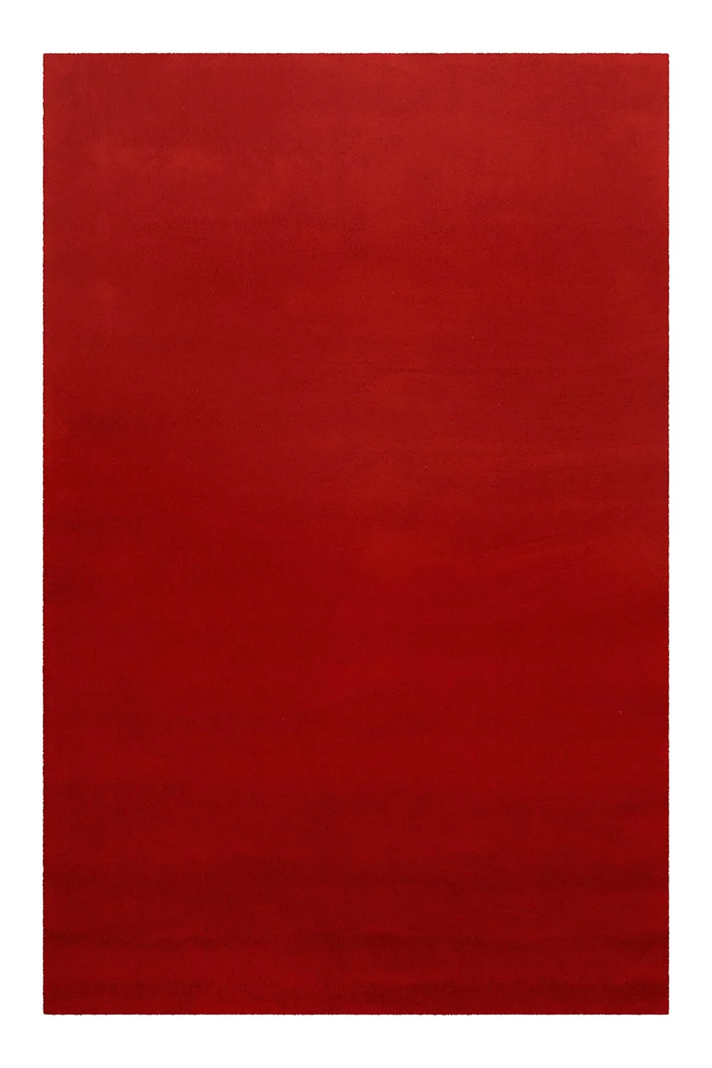 Teppich Rot Kurzflor aus Wolle "Campino" Homie Living