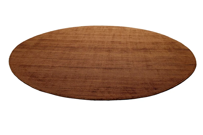 Teppich Rund Terracotta Braun Kurzflor "Miramonti" Homie Living
