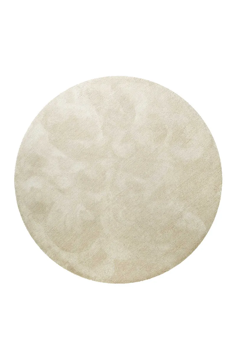 Teppich Rund Creme Beige meliert Hochflor "Pisa" Homie Living