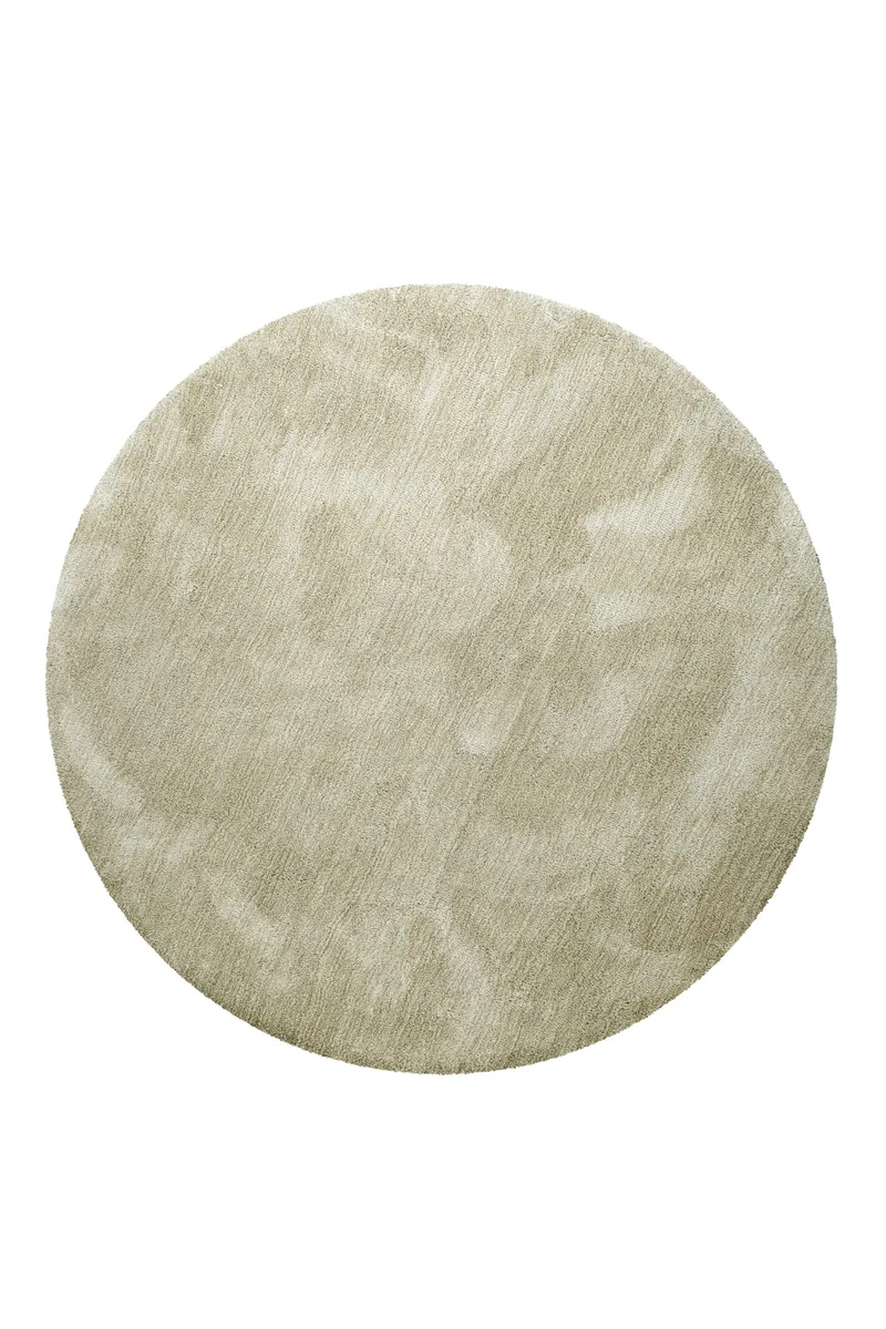 Teppich Rund Beige Sand meliert Hochflor "Pisa" Homie Living