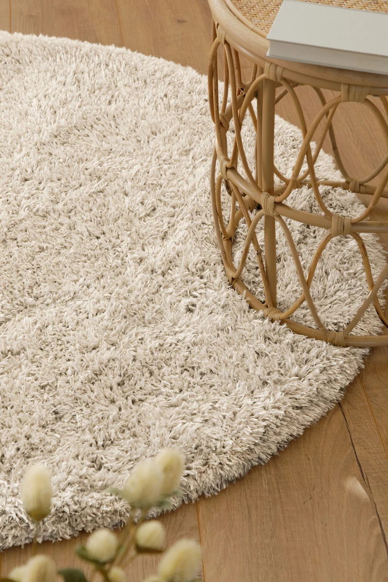 Esprit Teppich Rund Creme Beige weich soft & nachhaltig "Yogi"