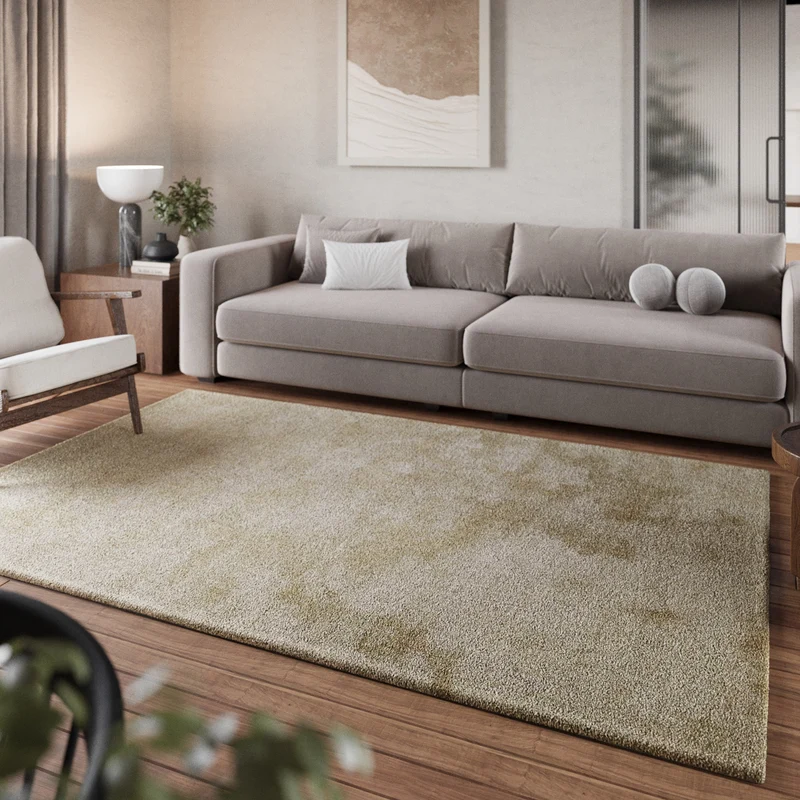 Teppich Beige Sand meliert Hochflor "Pisa" Homie Living