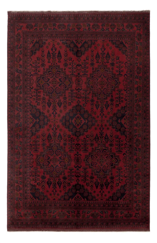 Afghan Teppich - Kunduz - 200 x 300 cm - rot