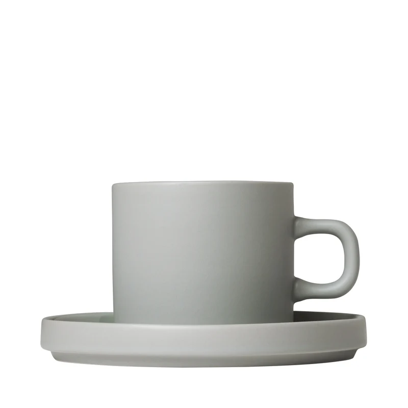PILAR 2 koffiekoppen 200ml met schotel Mirage Grey