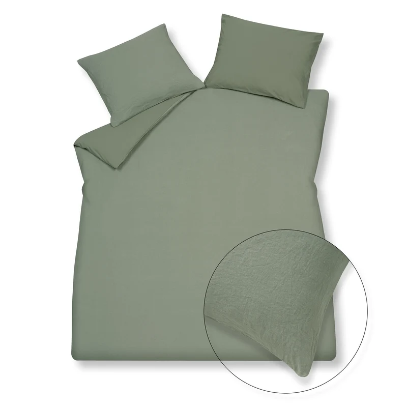 Dekbedovertrek PURITY 79 Smoke Green 200x220 cm (linnen / katoen)