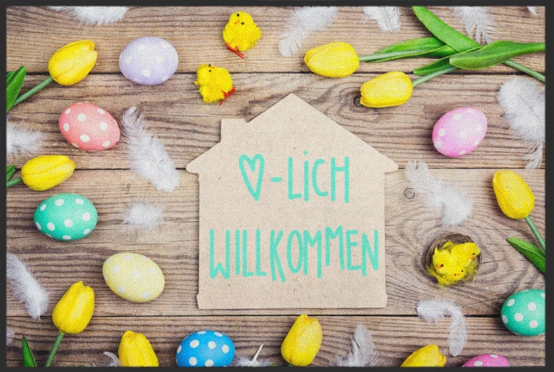 Sauberlaufmatte Herzlich Willkommen Ostern 10253