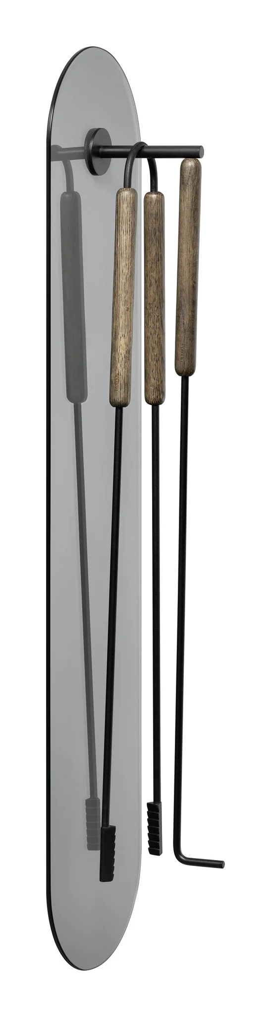 ASHI 3-delige openhaardset wand Brown Oak