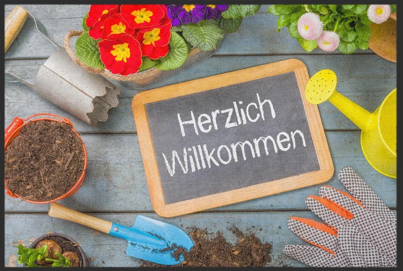 Sauberlaufmatte Herzlich Willkommen Garten 10079