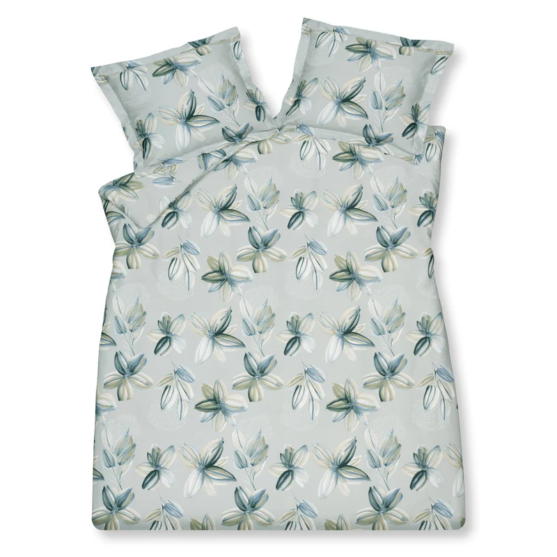 Dekbedovertrek FLOWER PARTY Pearl Blue 200x220 cm (satijnkatoen)