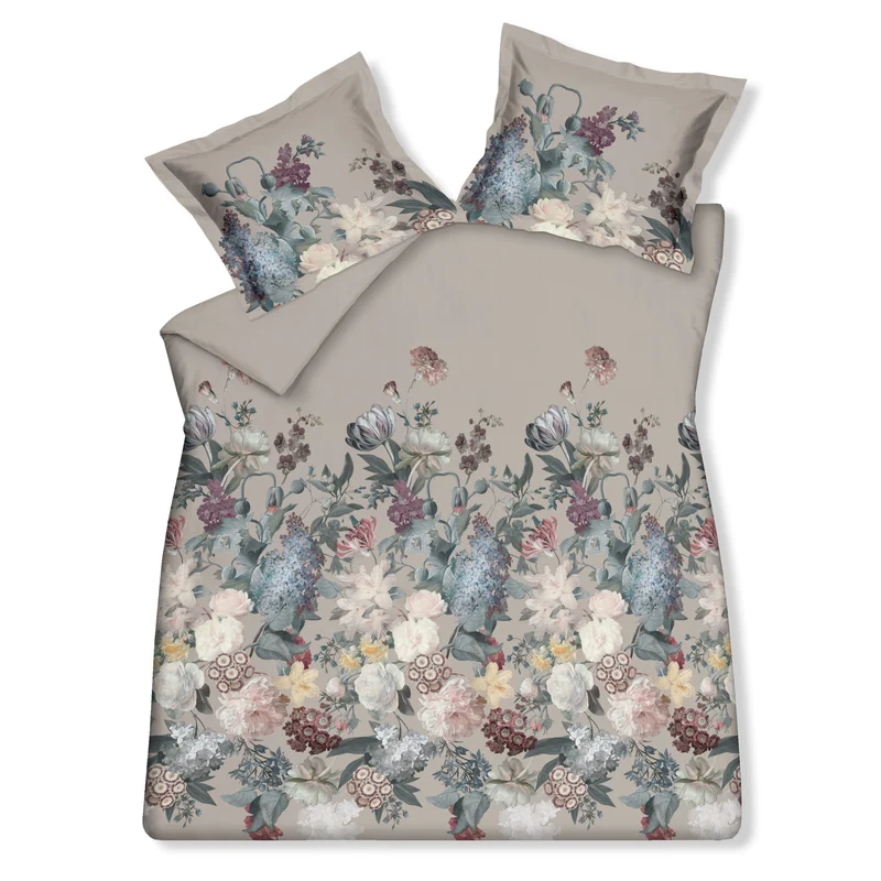 Dekbedovertrek FLOWERBOMB Cream Tan 200x220 cm (satijnkatoen)