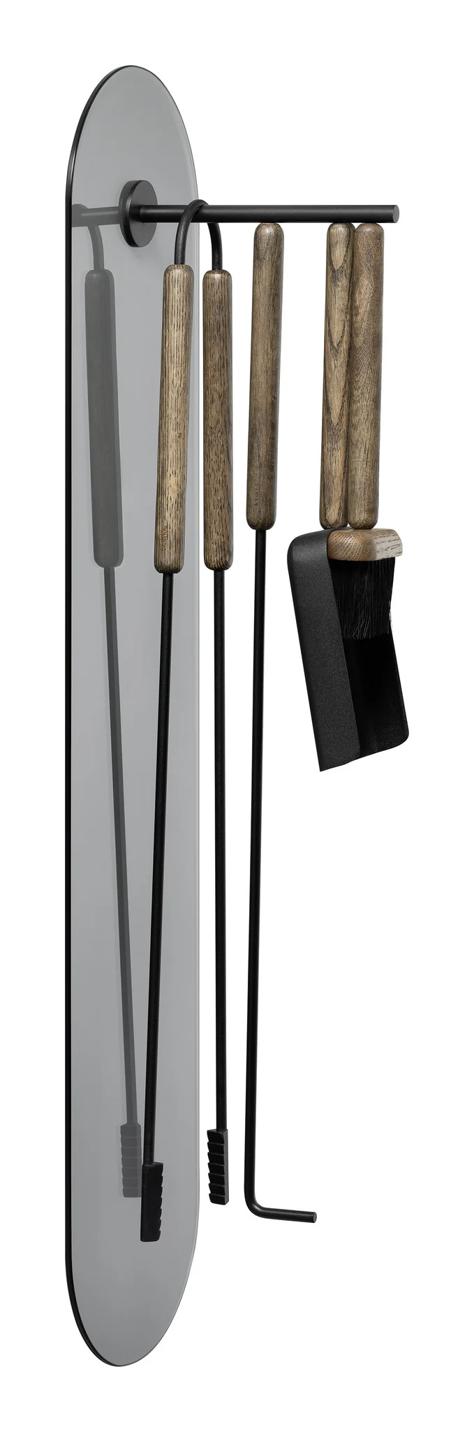 ASHI 5-delige openhaardset wand Brown Oak