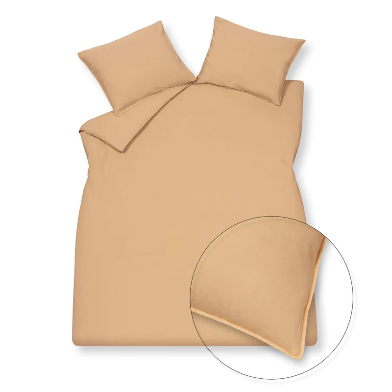 WASHED COTTON dekbedovertrek 200x220 cm Apricot Blush (katoen)