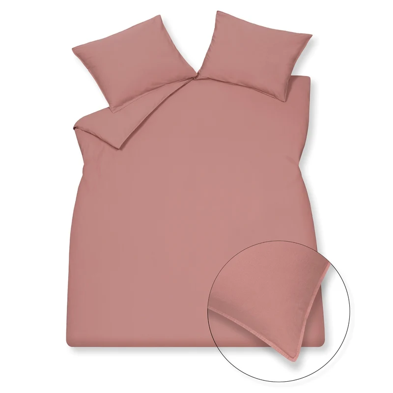 WASHED COTTON dekbedovertrek 200x220 cm Ash Rose (katoen)