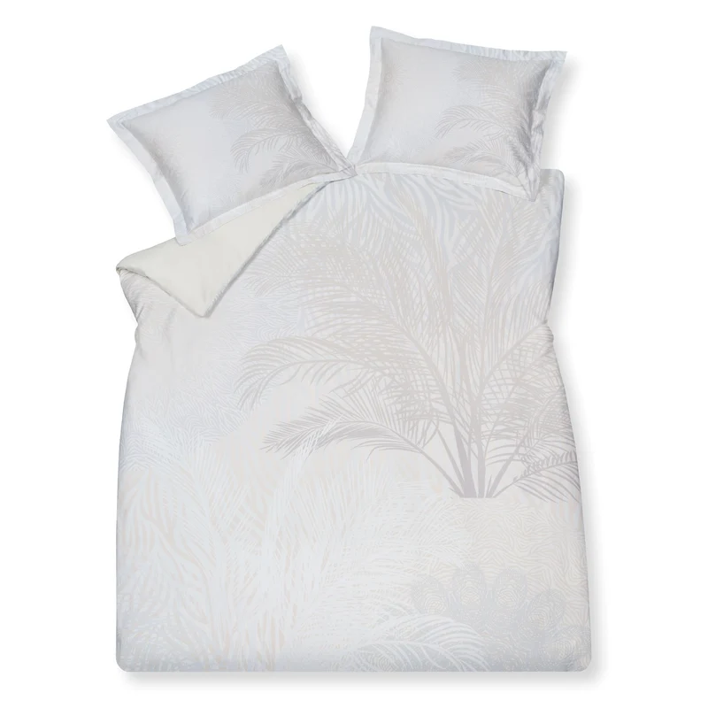 Dekbedovertrek FLOWER PATTERN Cream Tan 240x220 cm (satijnkatoen)