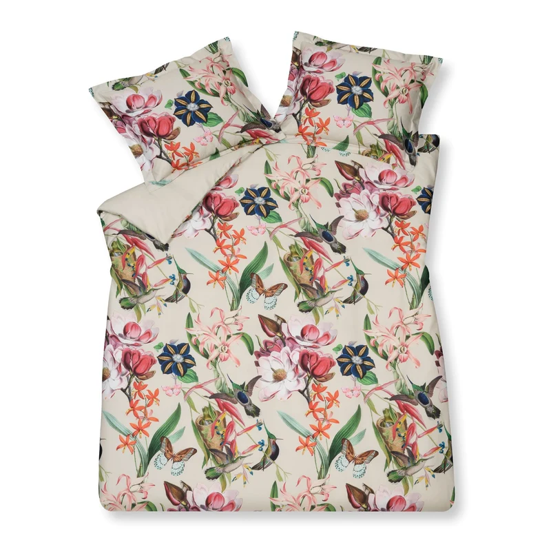 Dekbedovertrek FLOWER MIX Cream Tan 200x220 cm (satijnkatoen)
