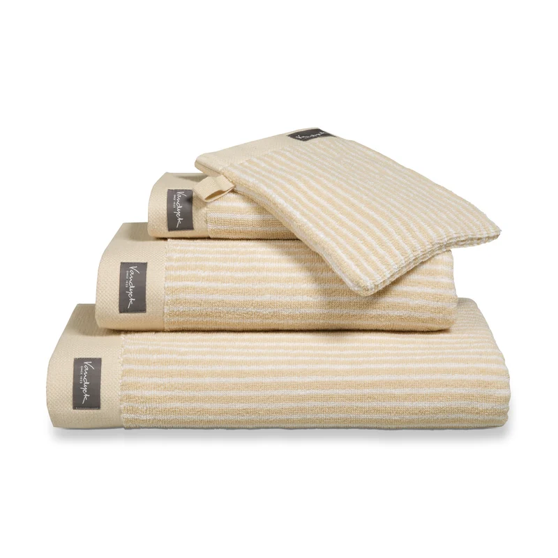HOME badtextiel Petit Ligne Bleached Sand