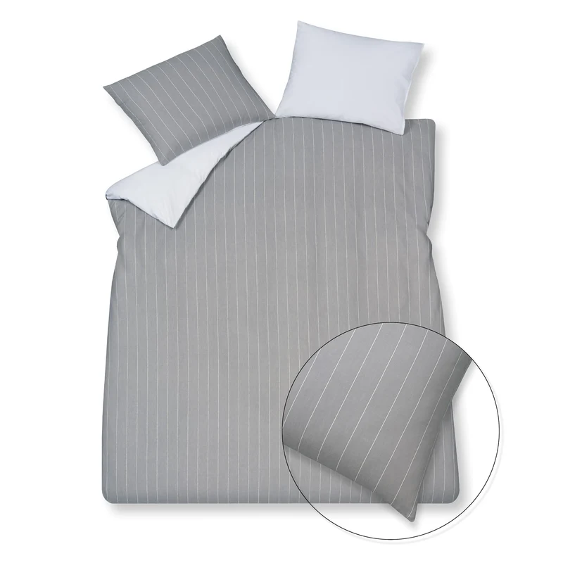 Dekbedovertrek HOME Puglia Grey 200x220 cm (percalkatoen)