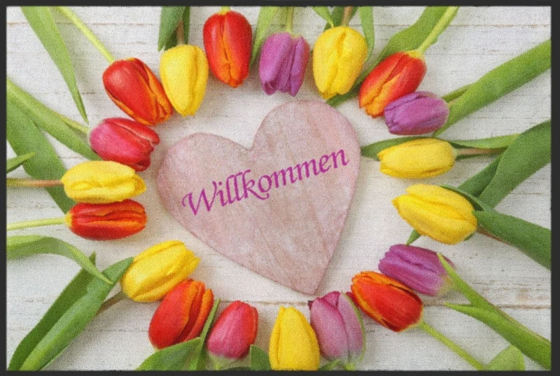 Fussmatte Willkommen Tulpen 4152