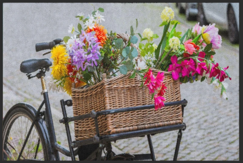 Sauberlaufmatte Blumenkorb Fahrrad 4559