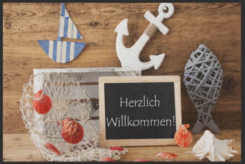Sauberlaufmatte Herzlich Willkommen Nautik 4553