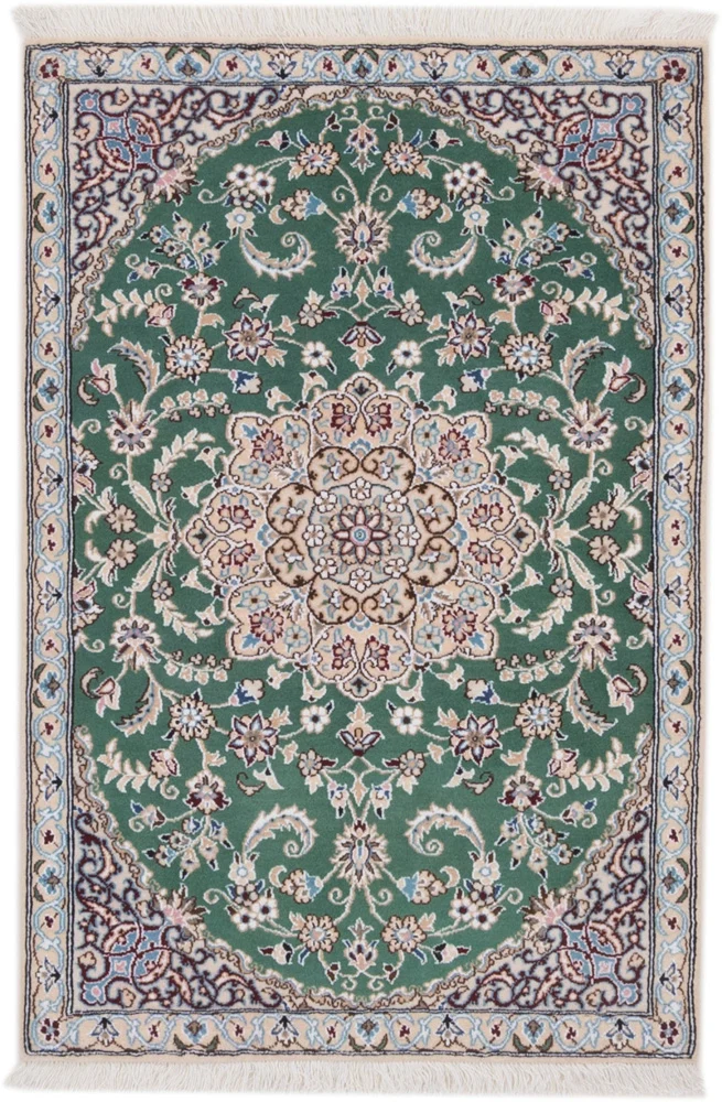 Perserteppich - Nain - 88 x 133 cm - grün