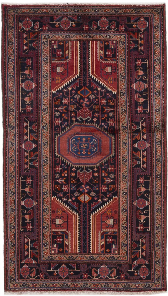 Perserteppich - Nomadic - 115 x 220 cm - dunkelrot