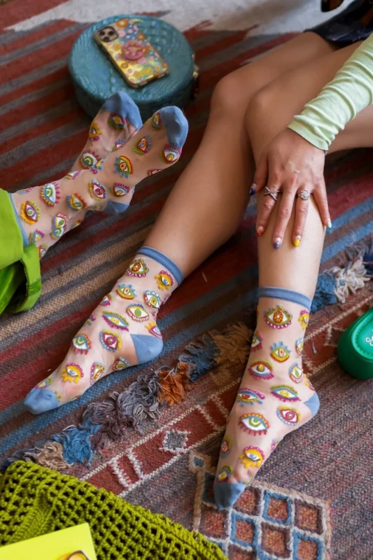 Evil Eye Sheer Socks