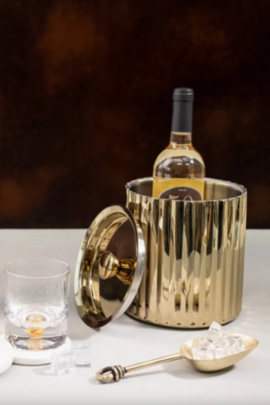 Gold Fluted Ice Bucket
