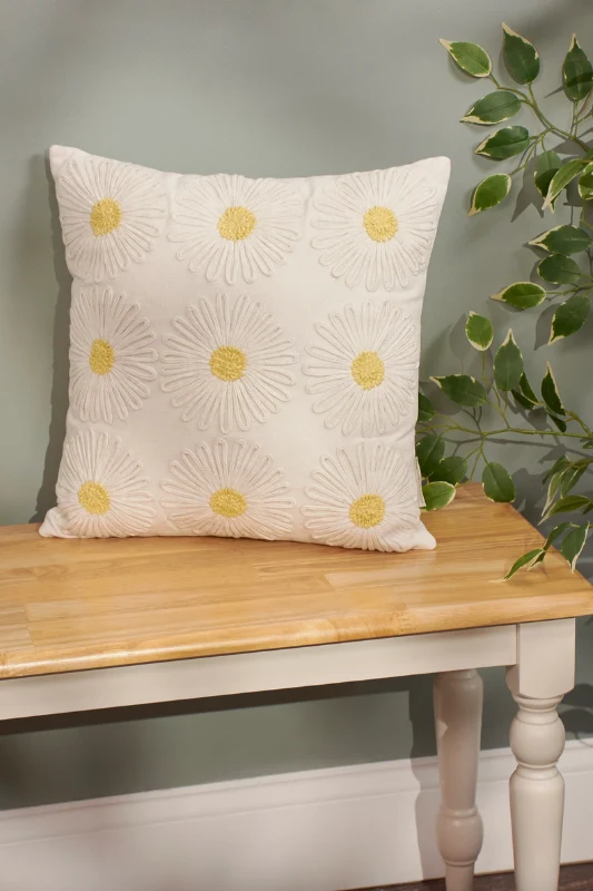 Crochet Daisies Pillow