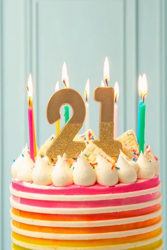 Gold Glitter Number Candles