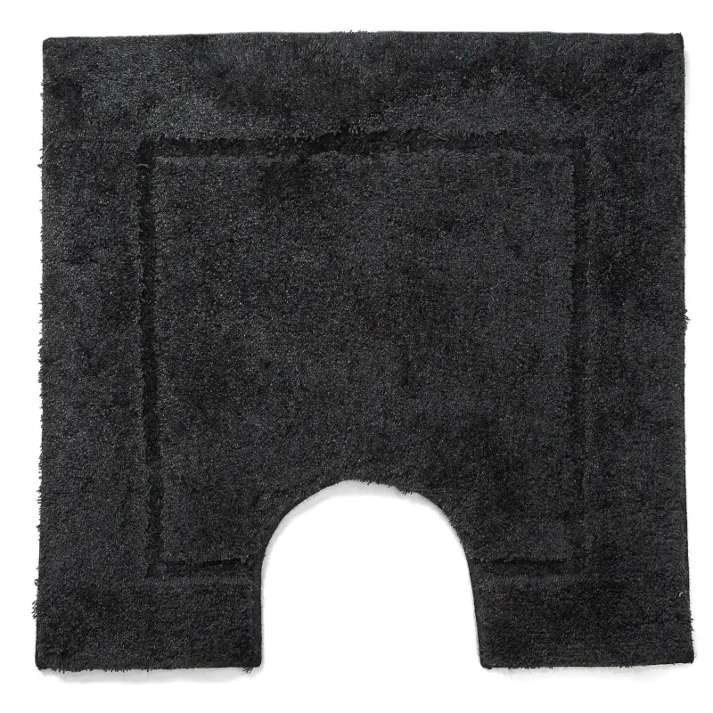 Schwarzer WC-Vorleger Orlando mit Ausschnitt – 60 x 60 cm