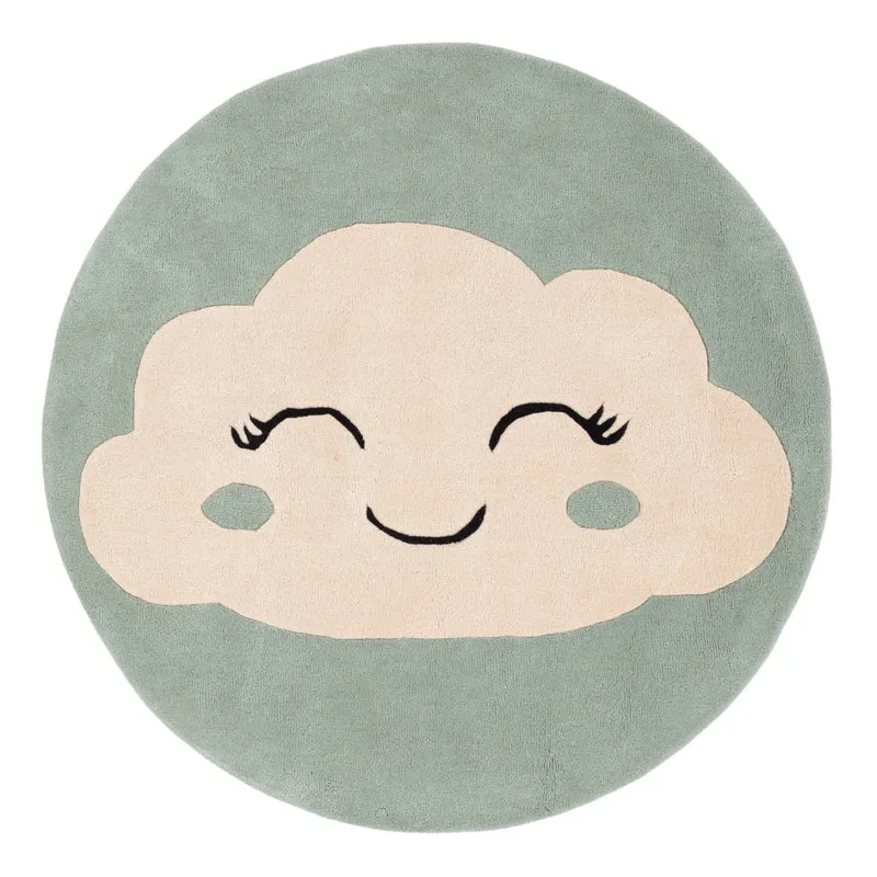 Kinderteppich Wolke rund