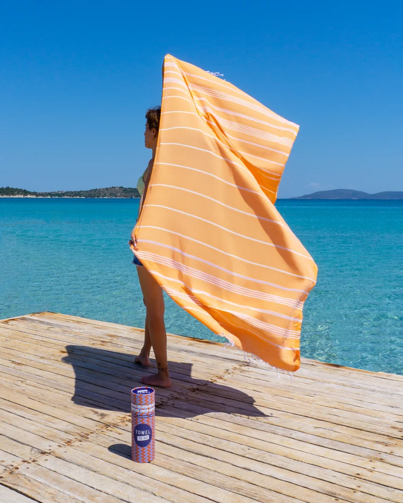 IPANEMA Strandtuch, Hamamtuch mit Geschenkverpackung, Orange