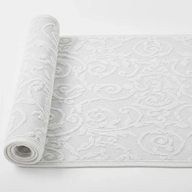 Weißer Badvorleger Paisley